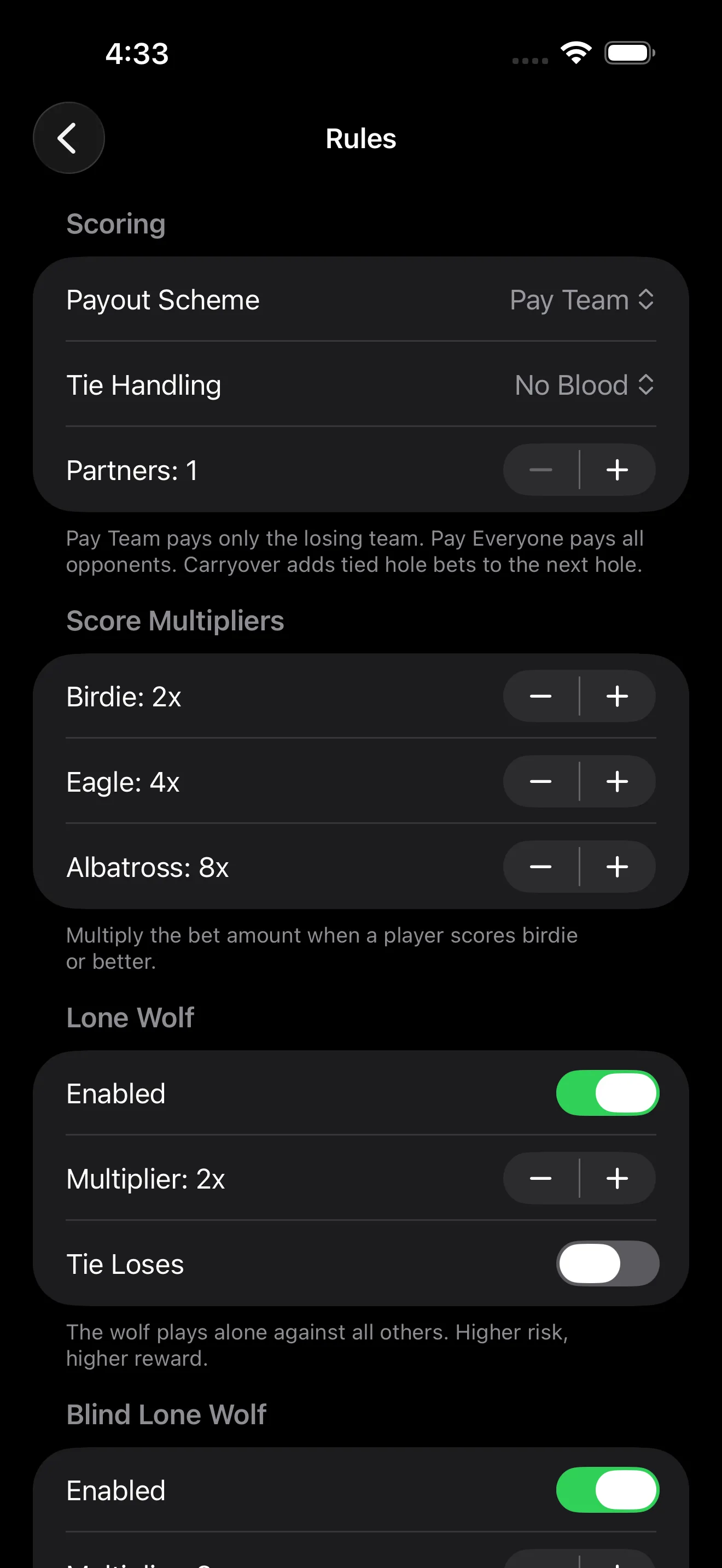 Wolfbite: Golf Game Keeper iPhone screenshot 6